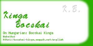 kinga bocskai business card